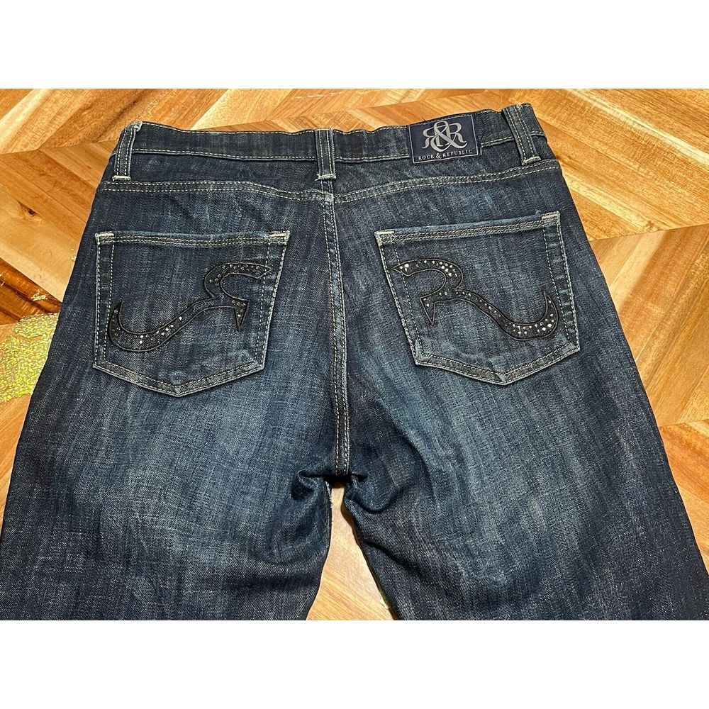Rock & Republic Size 8Women's Designer Denim Blingy Jeans 30" Inseam - Picture 4 of 8